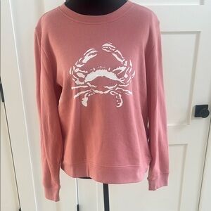 J.Crew Pink Sweatshirt with White Crab Design